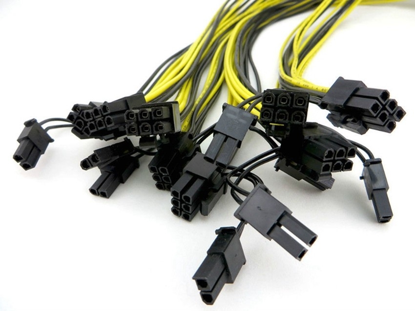 MÂLE de 16AWG 6PIN au cable électrique de PCI E du MÂLE 8PIN pour la carte graphique