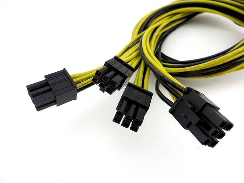 MÂLE de 16AWG 6PIN au cable électrique de PCI E du MÂLE 8PIN pour la carte graphique
